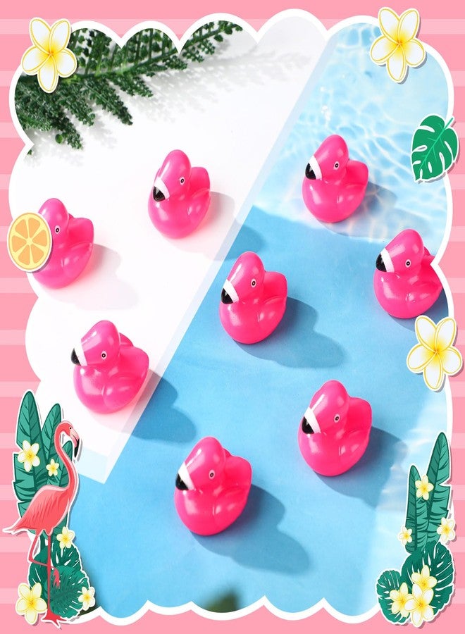 Vertintong 50 Pcs Mini Flamingo Rubber Duck Bulk Pink Flamingos Bath Toys Floating Squeaky Toy Cute Rubber Duckies for Baby Shower Cake Decoration Classroom Prizes Holiday - Image 4